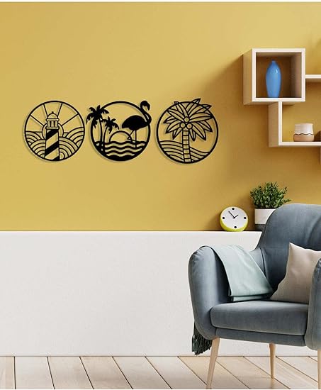 🖤✨ Modern Metal Wall Art 🖤 | Triple Panel Decor 🌟🏡