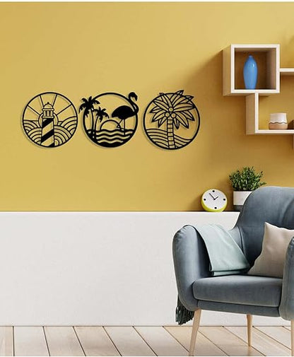 🖤✨ Modern Metal Wall Art 🖤 | Triple Panel Decor 🌟🏡