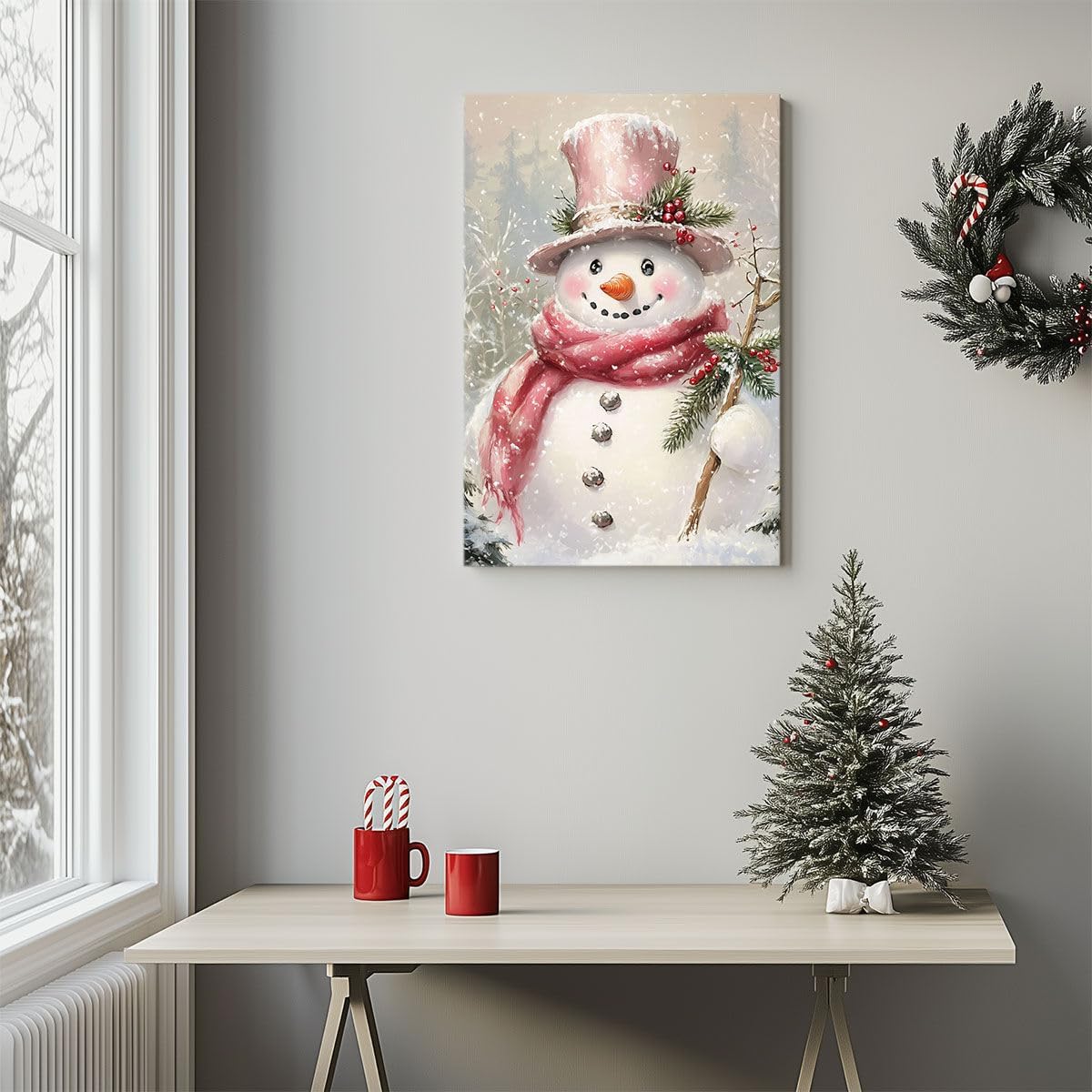 ⛄🎄 Cozy Snowman Wall Art 🖼️✨ | Festive Holiday Décor 🌟❄️