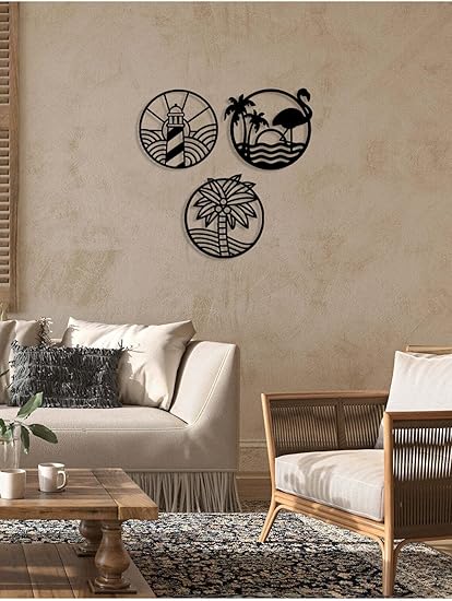 🖤✨ Modern Metal Wall Art 🖤 | Triple Panel Decor 🌟🏡