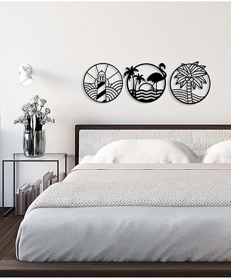🖤✨ Modern Metal Wall Art 🖤 | Triple Panel Decor 🌟🏡