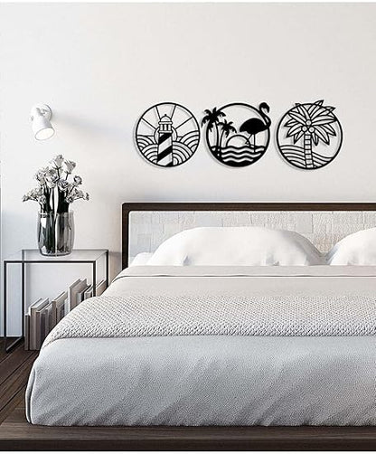 🖤✨ Modern Metal Wall Art 🖤 | Triple Panel Decor 🌟🏡