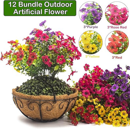 🌸🌿 Lush Artificial Flower Planters 🌞🏡 | Home & Garden Decor 💖✨