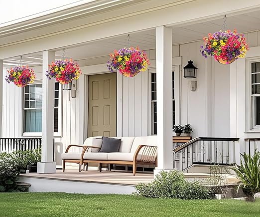 🌸🌿 Lush Artificial Flower Planters 🌞🏡 | Home & Garden Decor 💖✨